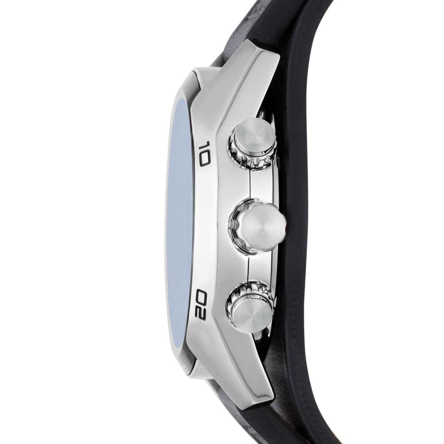 Fossil Coachman uhr für Herren, Chronographenwerk mit Edelstahl- oder Lederarmband, Blau, 45MM