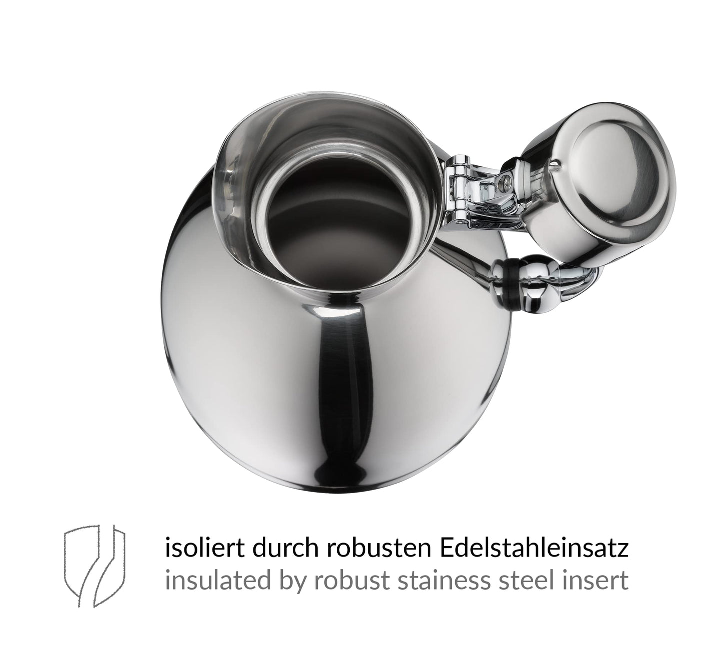 alfi HOTELLO 1,5l, Isolierkanne aus doppelwandigem Edelstahl, hält 4 Stunden warm, 6 Stunden kalt, locker aufliegender Deckel, mit einer Hand ausgießen, plastikfrei, spülmaschinenfest, für Gastronomie