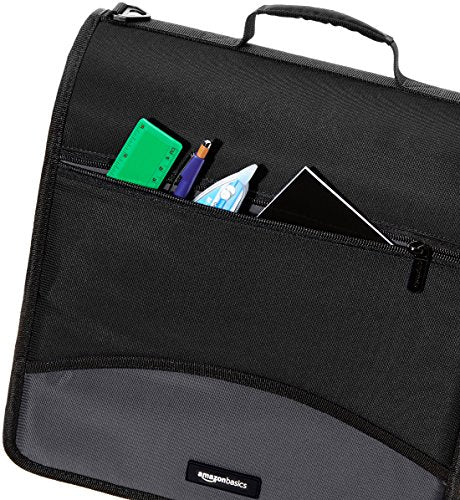 Amazon Basics - Ringbuch mit 3 Ringen und Reißverschluss - D-Ring, 10,16 cm, Schwarz