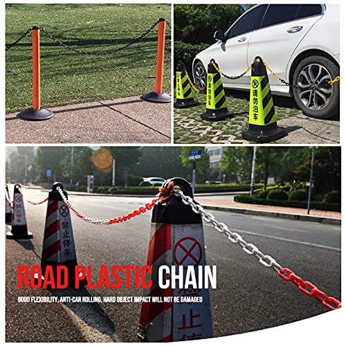 HATOOLHA® Kunststoff-Gliederkette, Kunststoff-Sicherheitskette, Absperrung, Straßenwarnblock, Verkehrssperre, Kette mit 2 S-Haken (2 m, Schwarz)