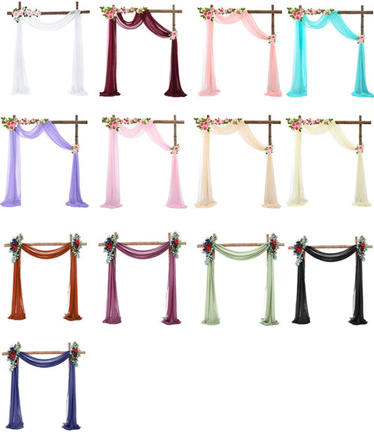 Tüll Fotovorhang Hintergrund Vorhäng,Hochzeitsbogen Deko Tüllstoff Hochzeit Bogenvorhäng Freihandbogen Querbehang Deko Gardine Vorhang für Babyparty Party Hochzeit Torbogen Zeremonie,70*550cm Hellblau