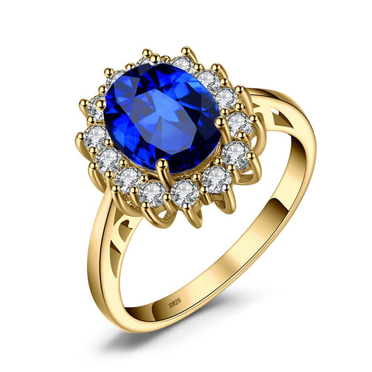 JewelryPalace Prinzessin Diana Kate Middleton 3.2ct Erstellt Saphir Ringe Gold, Verlobungsring Eheringe Promise Verlobung Ring Silber 925 Damen, Silberringe Antragsring Ringe, Damen Schmuck 57