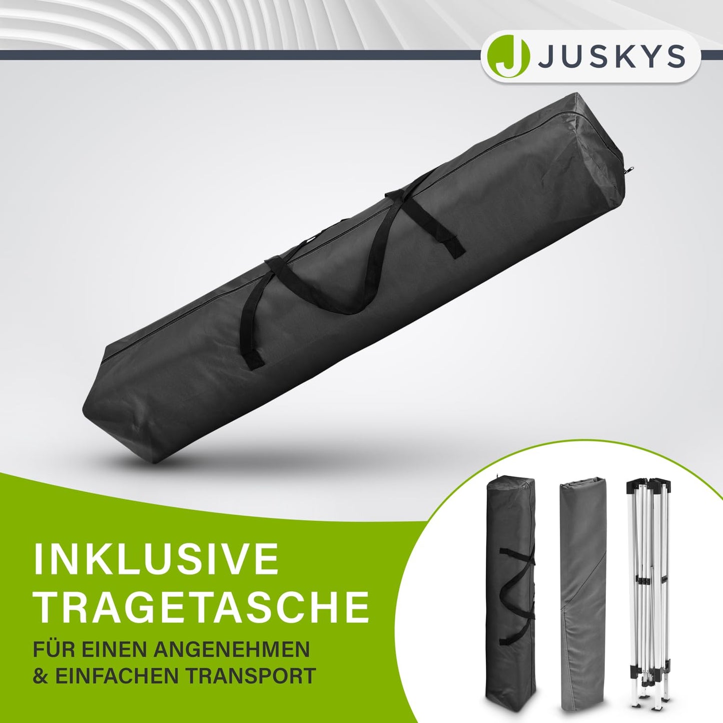 Juskys Faltpavillon Vivara 3x3 m - Pop-up Pavillon höhenverstellbar, UV50+ & wasserabweisend - Gartenzelt mit Tasche - Partyzelt für Garten - Grau
