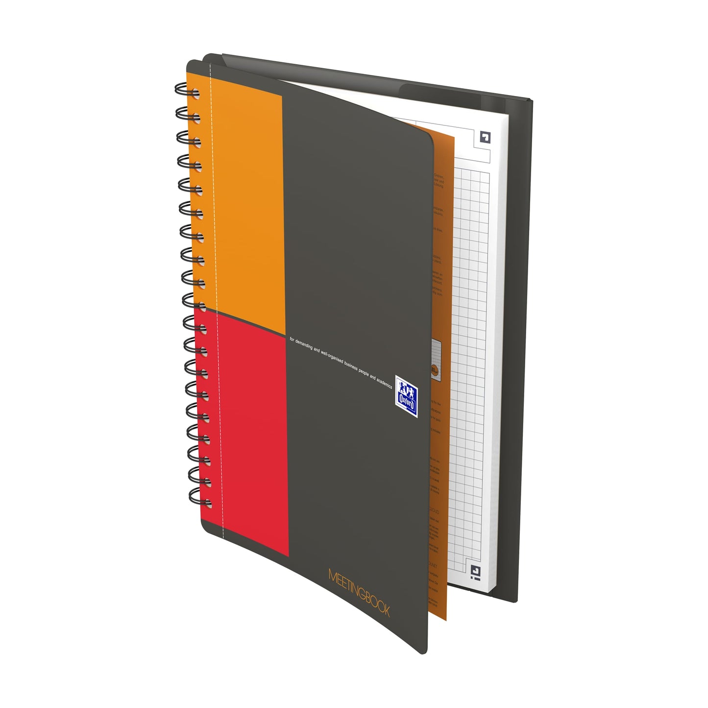Oxford Meetingbook International B5, kariert, 160 Seiten, mit Gummizugmappe und 3 Einschlagklappen