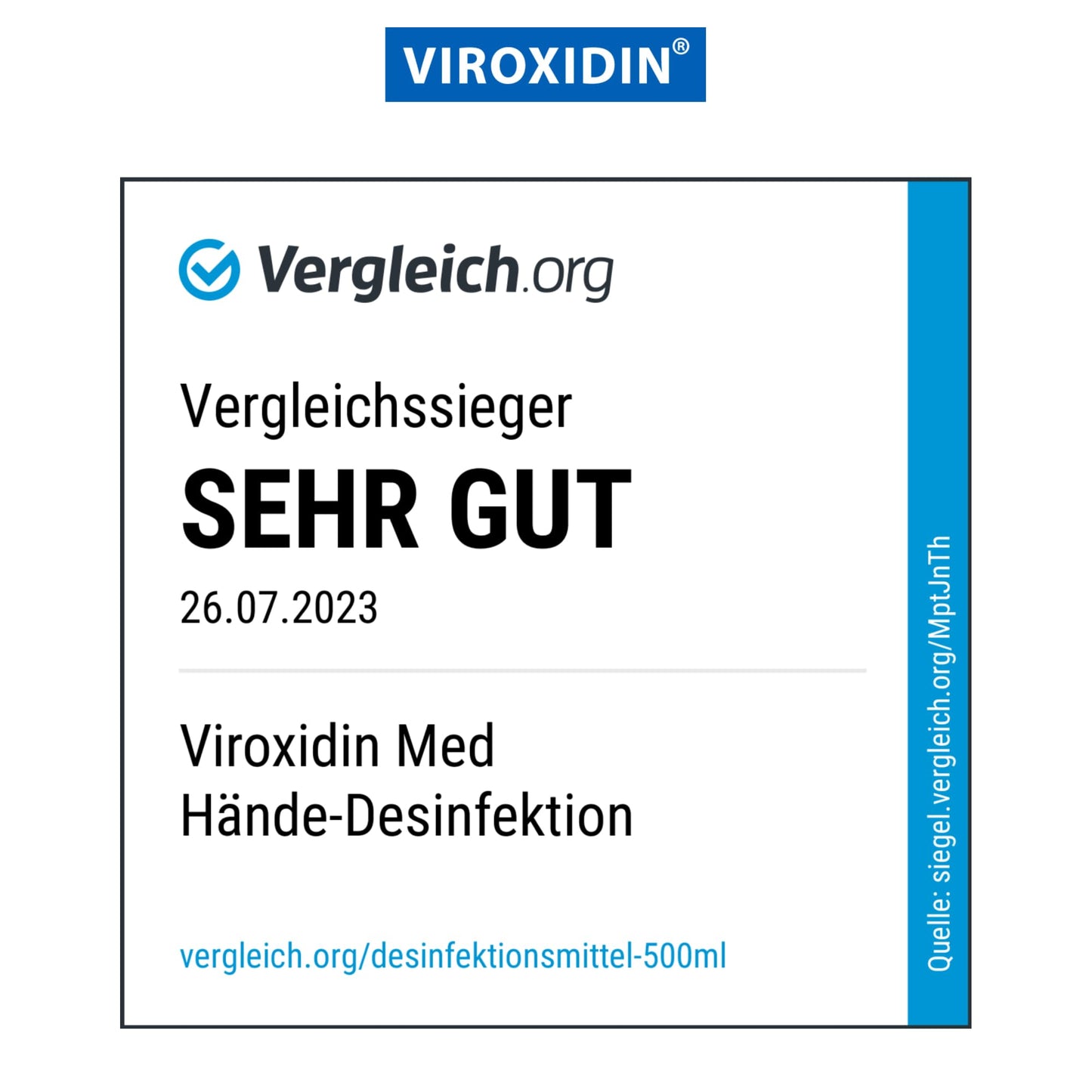 Viroxidin Med Desinfektionsmittel für Hände 5l - VERGLEICHSSIEGER - Handdesinfektionsmittel gegen Bakterien, Viren & Pilze für Hygienische Handdesinfektion - Begrenzt Viruzid PLUS gem. EN 14776