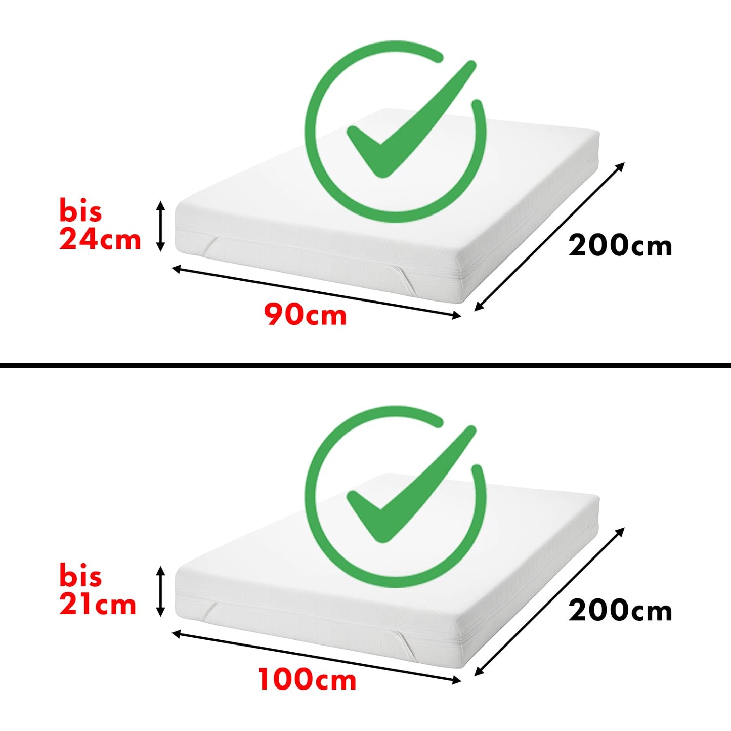 Jacobson Jersey Spannbettlaken Spannbetttuch Baumwolle Bettlaken (90x200-100x200 cm, Weiss)