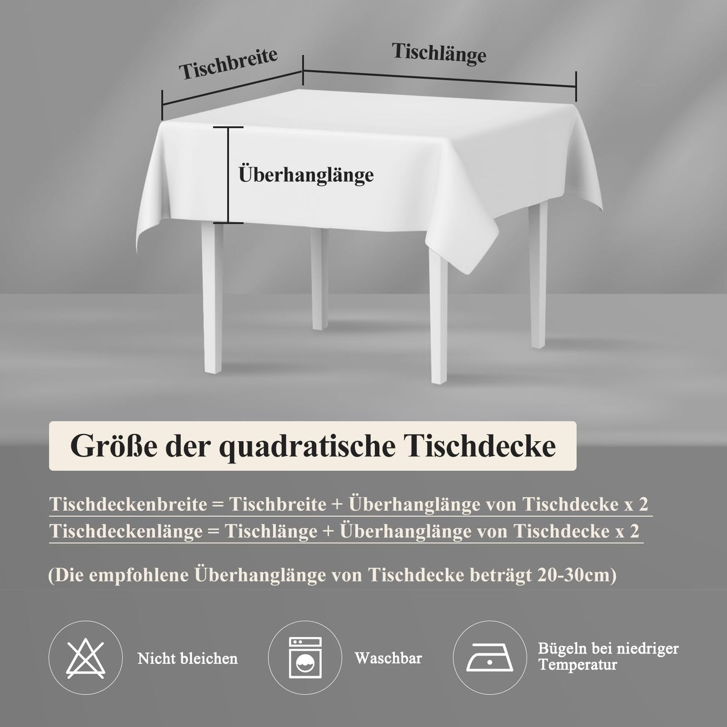 AooHome Tischdecke Abwaschbar, Grau Tischdecken 100x140cm Leinen-Optik Tischtuch aus Polyester Wasserabweisend mit Lotuseffekt, Dauerhaft Kratzfest für Wohnzimmer, Esszimmer, Balkon, Garten
