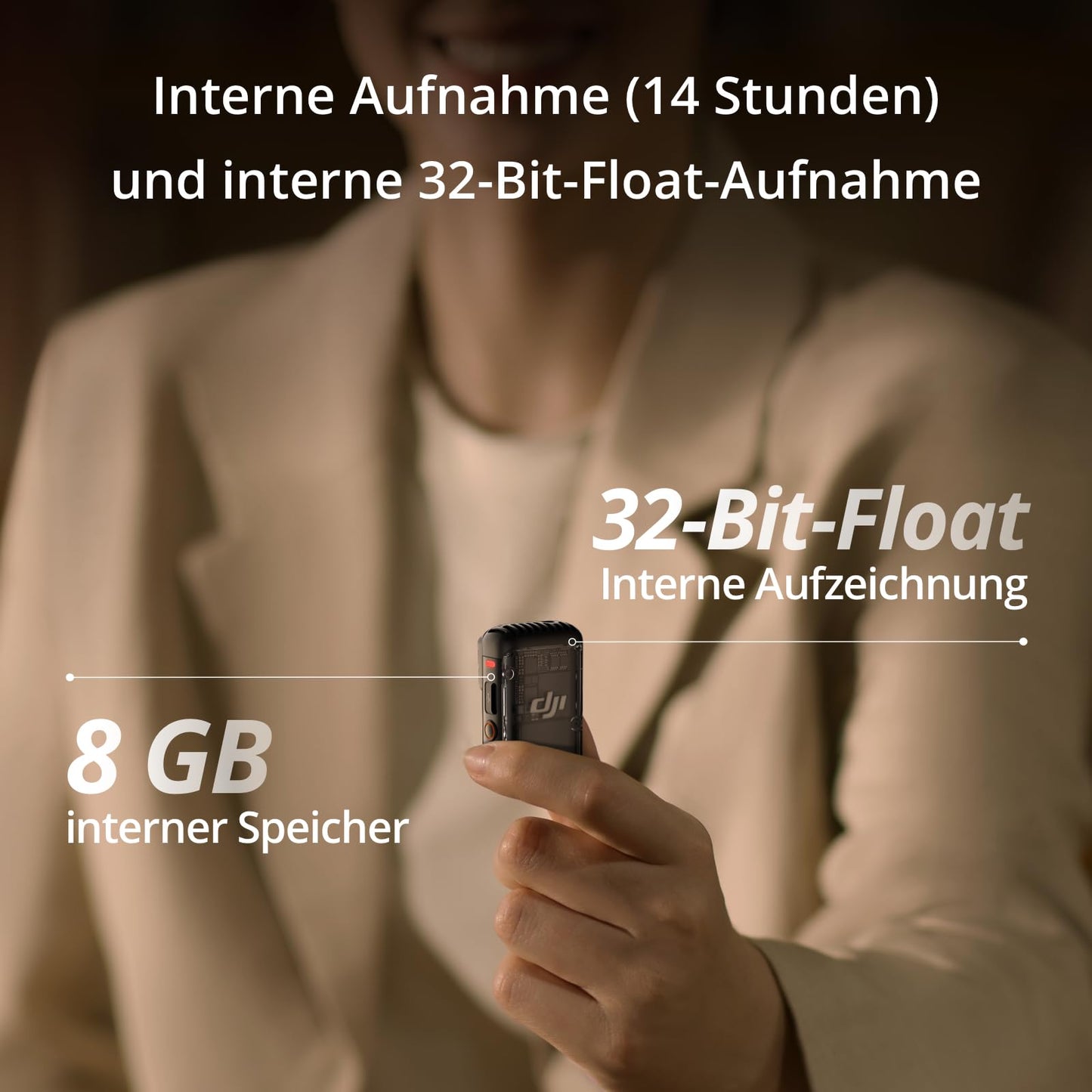 DJI Mic 2, lavalier mikrofon wireless, Rauschunterdrückung, 48kHz Interne 32-Bit-Float-Aufnahme, 250 m Reichweite, 18 Std. Akku mit Ladecase, Mikrofon für Kamera/Handy, Vlog, Streaming