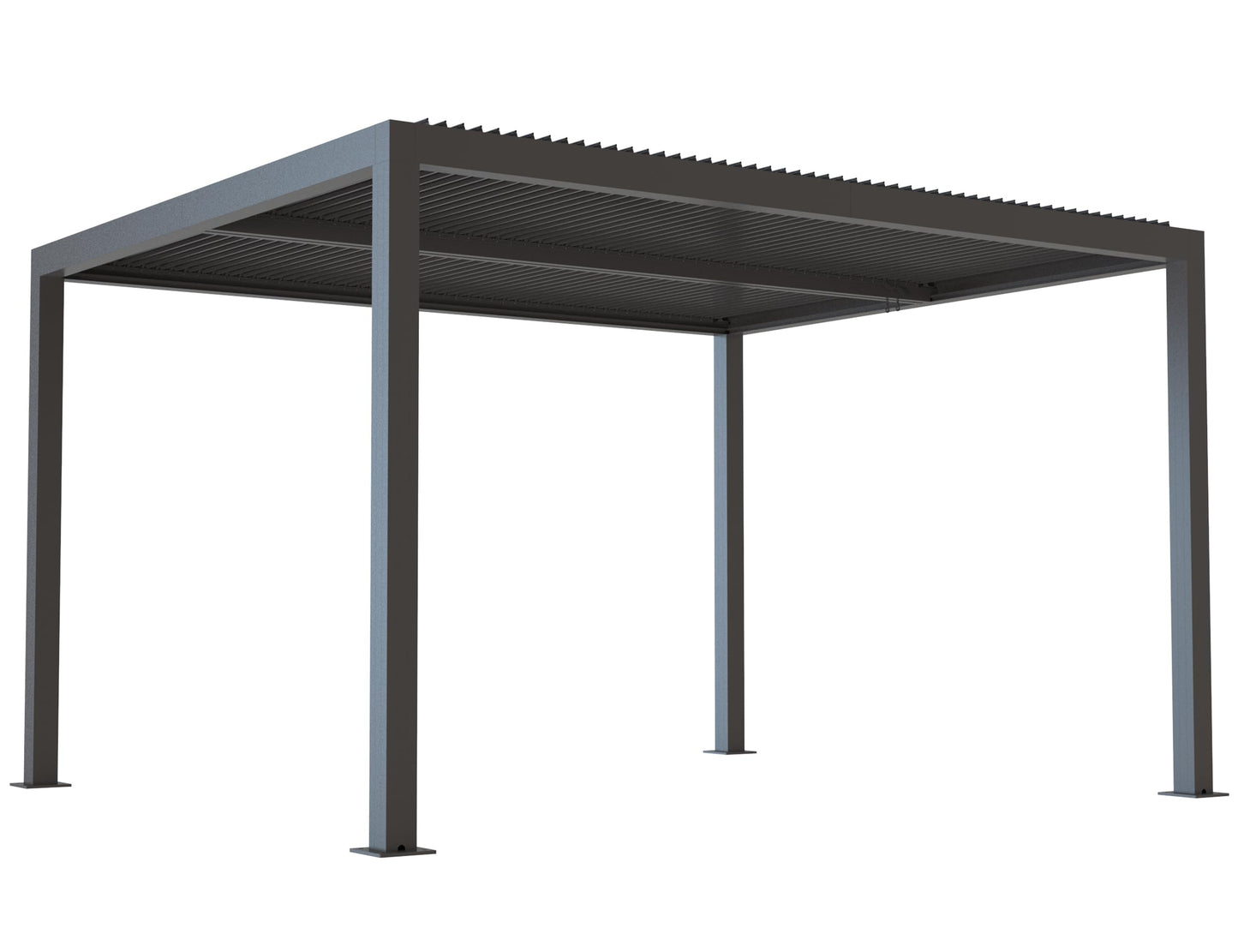 PURPLE LEAF Pergola 3.3 x 4 m mit Lamellendach Terrassenüberdachung Hardtop Pavillon Wasserdicht Stabil Winterfest Freistehend Verstellbaren Aluminium-Lamellen, Grau