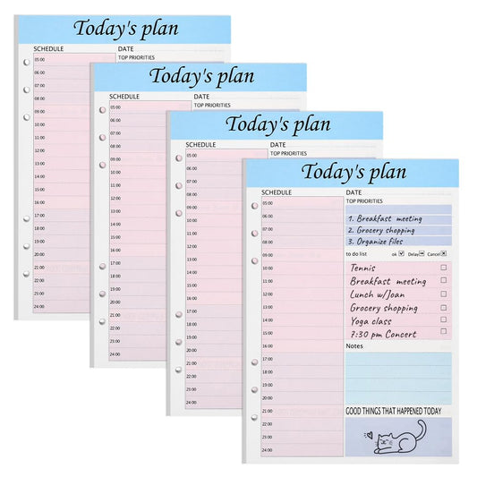 HEKOBAG 200 Blätter A5 To Do Liste Nachfüllpapier Tagesplaner Block A5 Aufgabenblock Notizblock To Do Liste 6 Löcher Wochenplaner Block A5 Daily Planner Block für Büro Schule