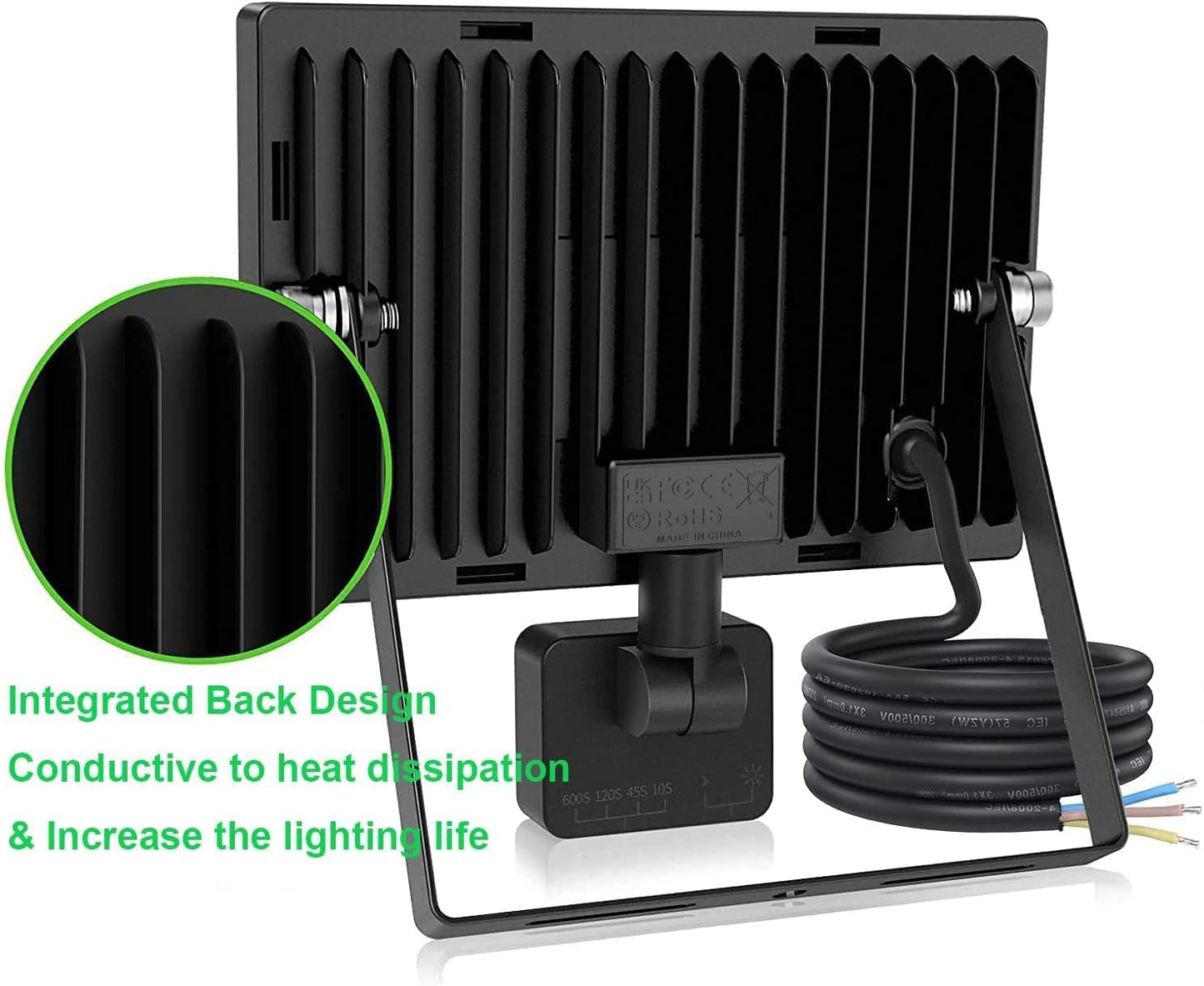 MEIKEE 60W LED Strahler mit Bewegungsmelder 5200LM 6500K Kaltweiß LED Fluter IP66 Wasserdicht Außenleuchte Scheinwerfer Licht Wandleuchte für Garten Garage Sportplatz Hinterhof