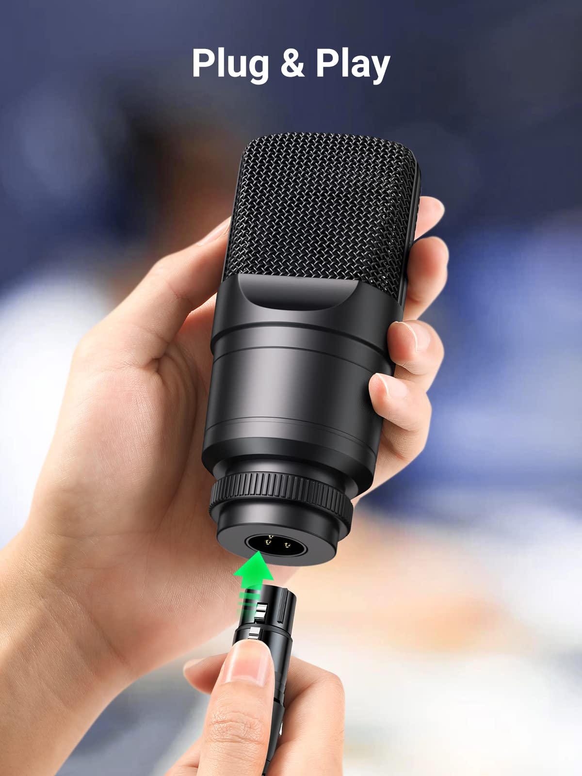 UGREEN Mikrofonkabel XLR Stecker auf XLR Busche Kabel Schwarz (2M) Kompatibel mit Mikrofone oder andere Studio Ausrüstung an einen PA, Mischpult oder Aktivlautsprecher