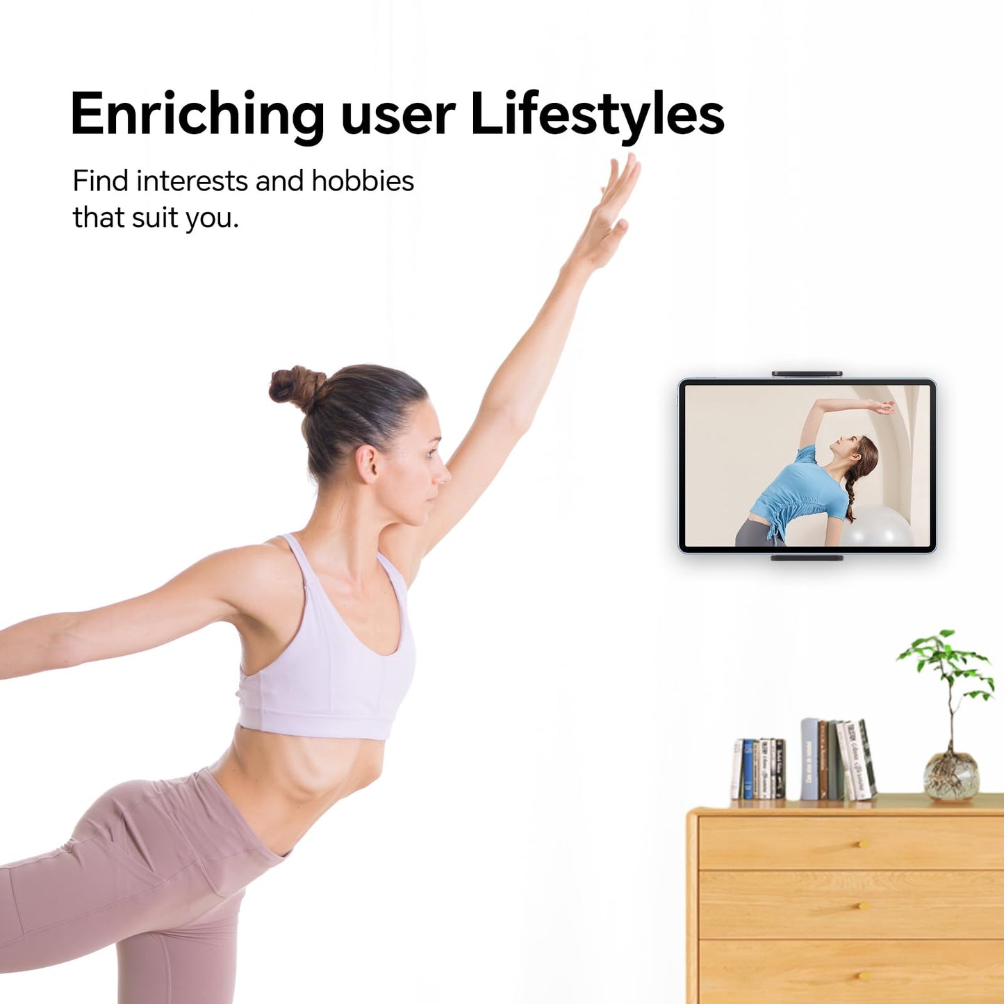 SUNNINGUP Tablet Wandhalterung, Metall iPad Wandhalterung für 4,7"-12.9" Tablet iPad Phone, 360° Drehbare und Stabile iPad Wandhalterung für Küche, Bad, Lager, Schlafzimmer und Lesezimmer