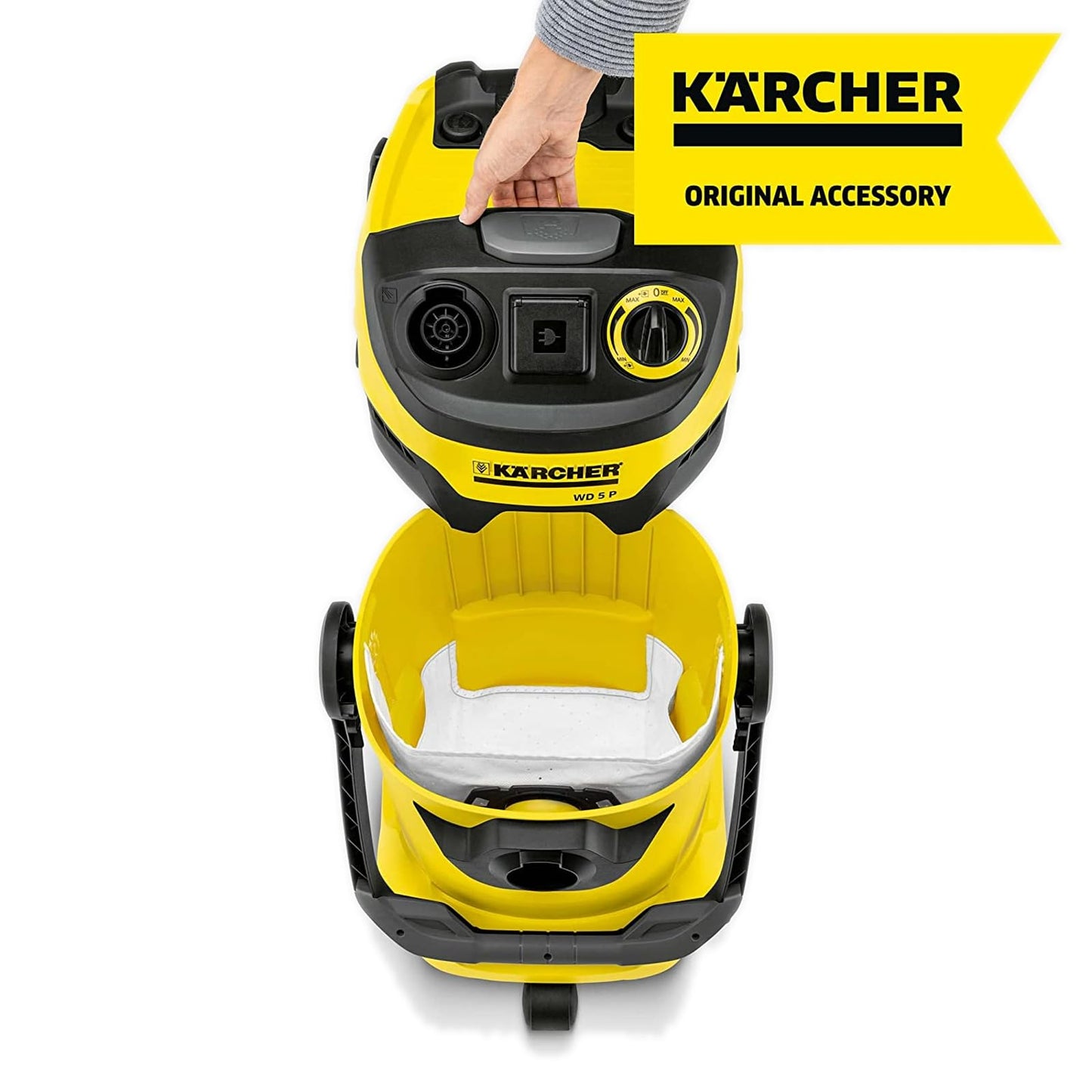 Kärcher Original Vliesfilterbeutel KFI 357: 4 Stück, 3-lagig, extrem reißfest und robust, passgenau für Kärcher Nass-/Trockensauger und Waschsauger, Artikelnummer: 2.863-314.0