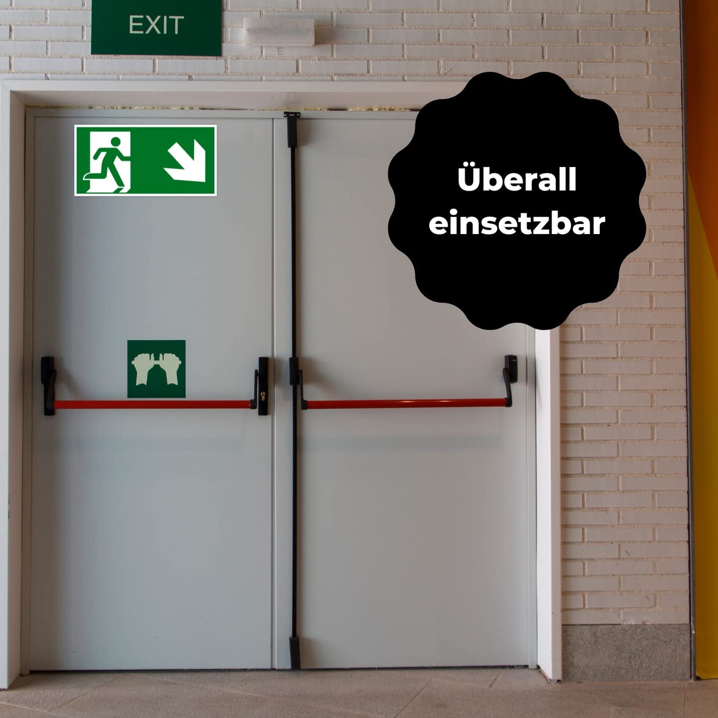 Original Notausgangsaufkleber 300 x 150 mm nachleuchtend und selbstklebend, Fluchtwegaufkleber aus hochwertigem Material, Rettungsaufkleber Ausgang, Notausgangsaufkleber stoß und kratzfest Grün