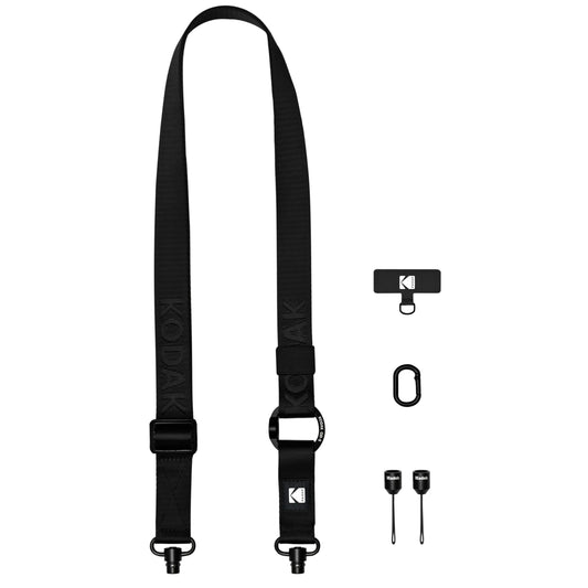 KODAK Multi-Purpose Camera Strap Mehrzweck-Kameragurt (Schwarz) -Schnellverschluß,Einstellbar,Leichte,Langlebige Metall Drehgelenke,Nacken-Schultergurt für Spiegelreflexkamera,Kompaktkamera,Smartphone