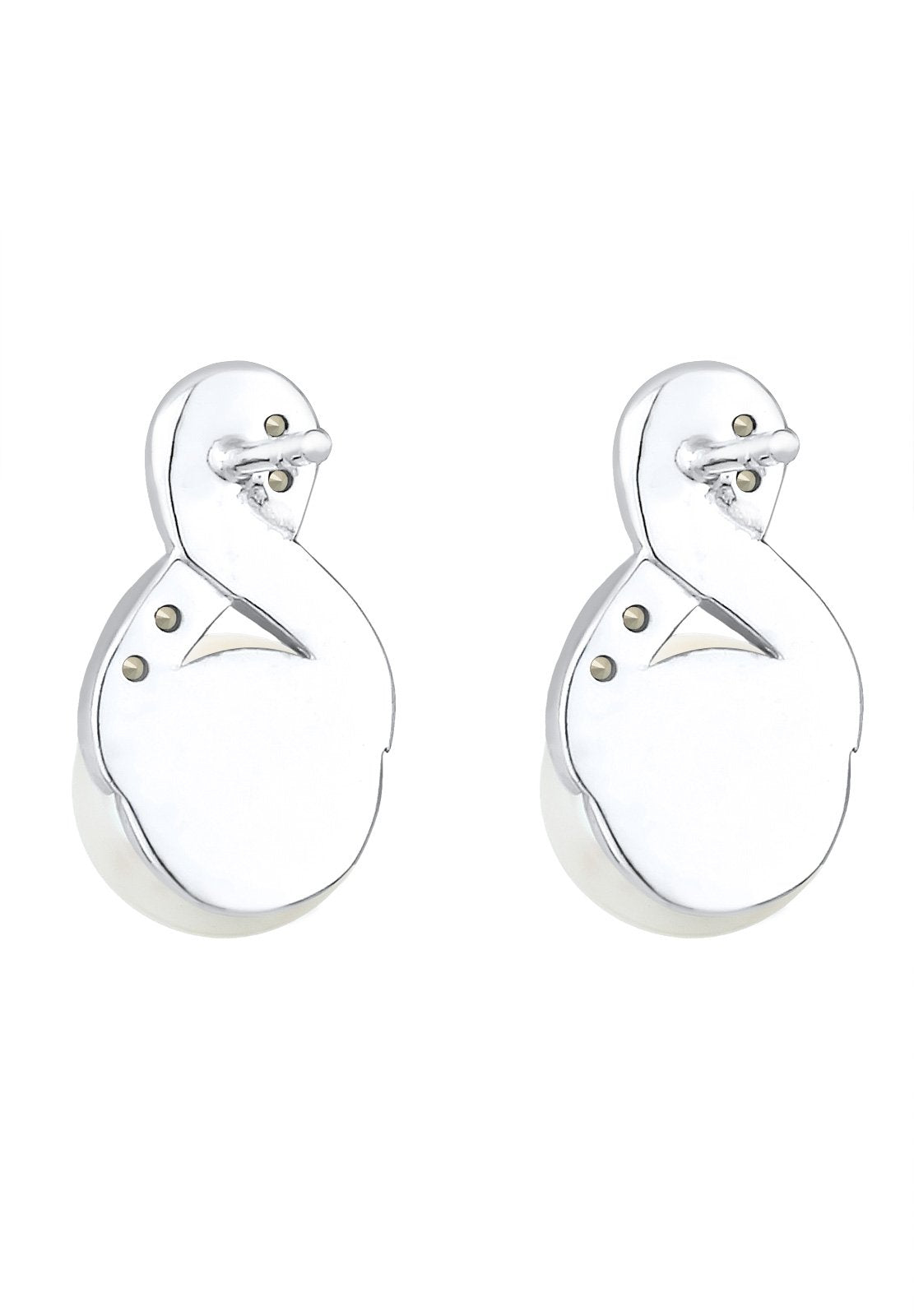 Elli Ohrringe Damen Ohrstecker Infinity Elegant mit Süßwasserzuchtperle und Kristallen in 925 Sterling Silber