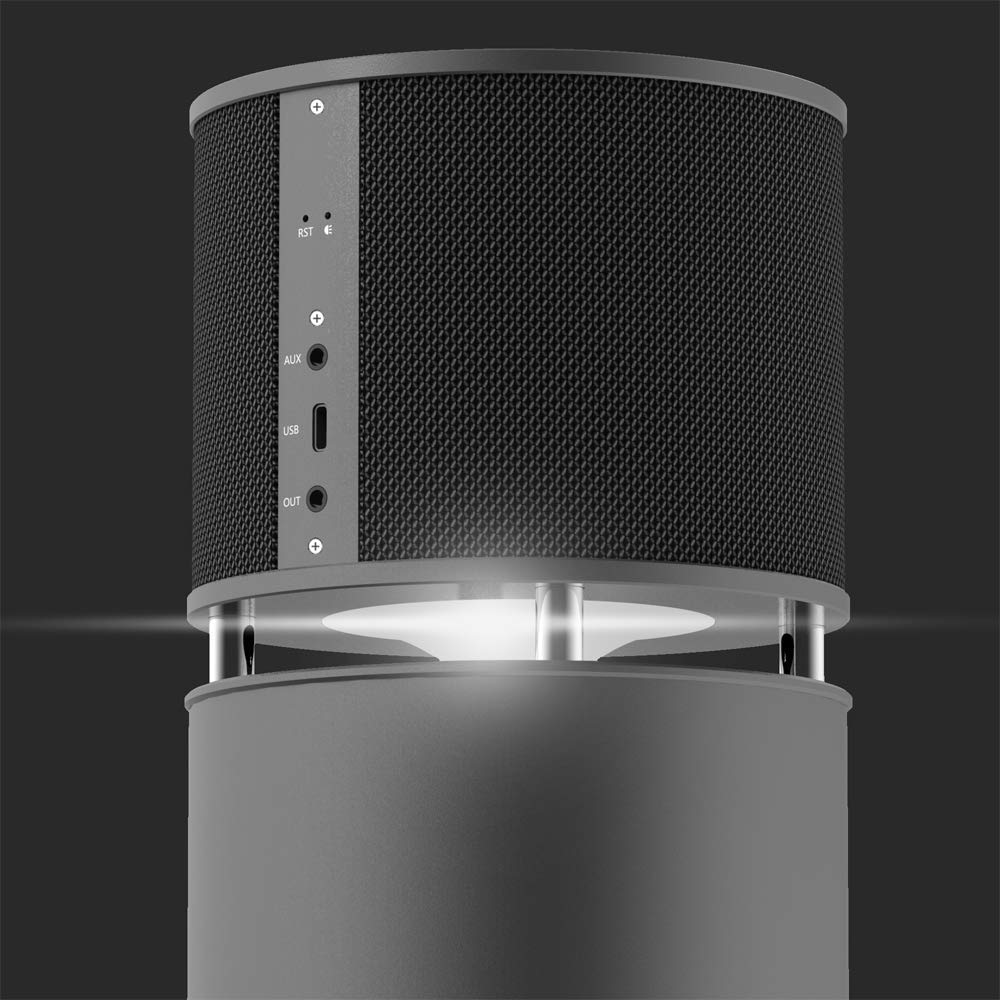 100W Bluetooth Lautsprecher, ABRAMTEK E600 High Power Wireless Lautsprecher mit Super Bass Subwoofer und 360 Sound für Home Office Party im Freien