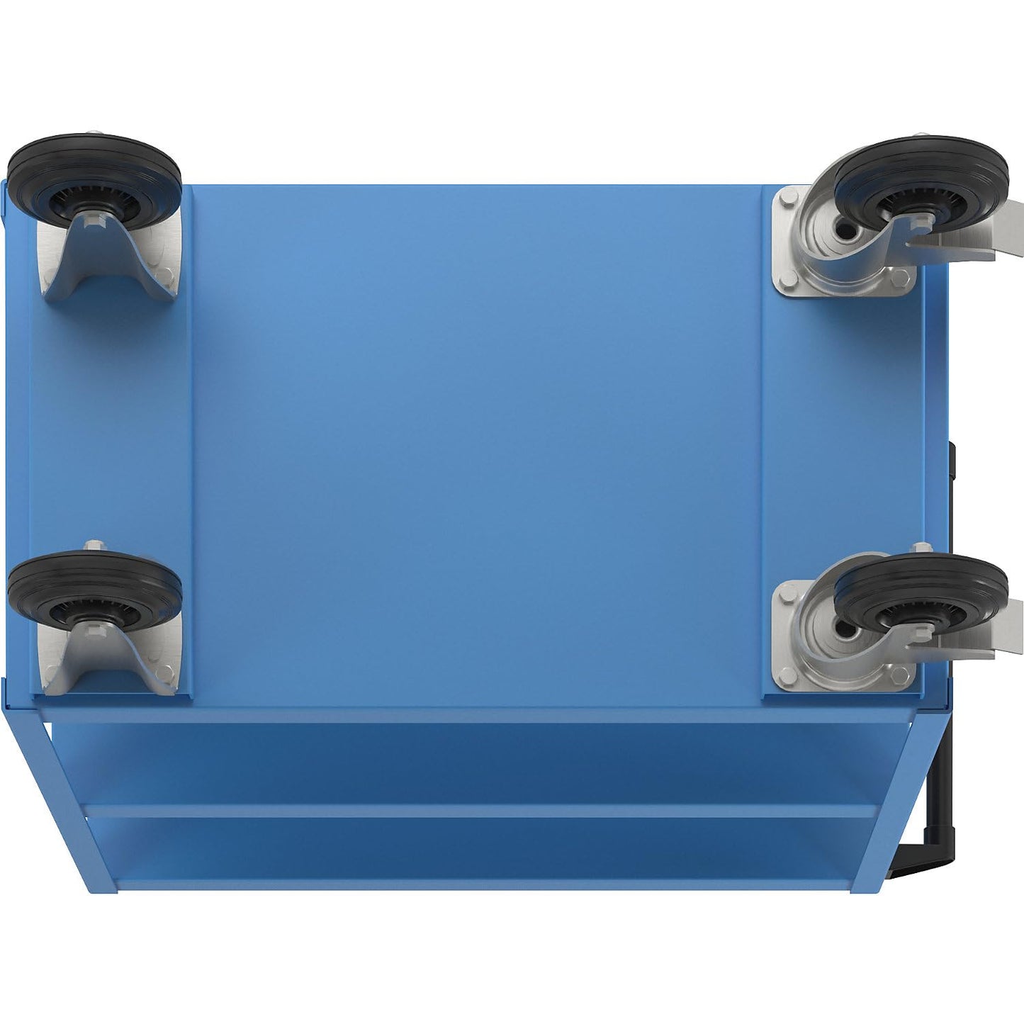 eurokraft | pro | Montagehilfswagen | 3 Etagen | Tragfähigkeit 350 kg | Gesamthöhe 915 mm | lichtblau