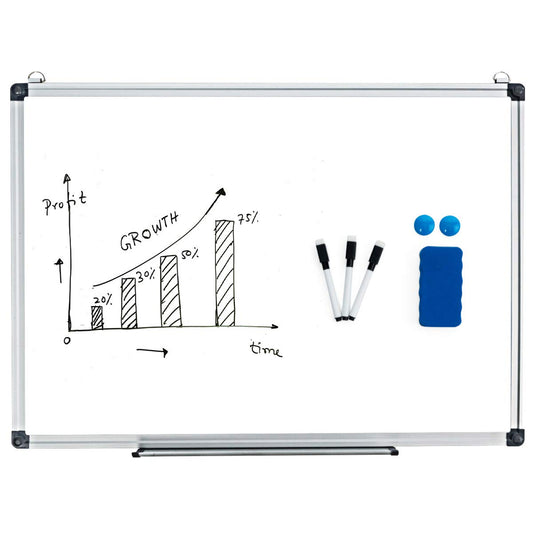 COSTWAY Whiteboard Magnettafel Schreibttafel Pinnwand Wandtafel Board Memoboard mit Alurahmen viele Größen wählbar(90x60cm)