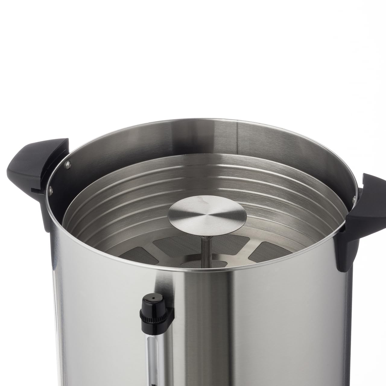 METRO Professional Kaffeemaschine GCM4015, 15 Liter, 100 Tassen, 1650 W, mit Filter, Warmhaltefunktion, Überhitzungsschutz, Füllstandsanzeige, Kühle Außenwand, Deckelverschluss, silber