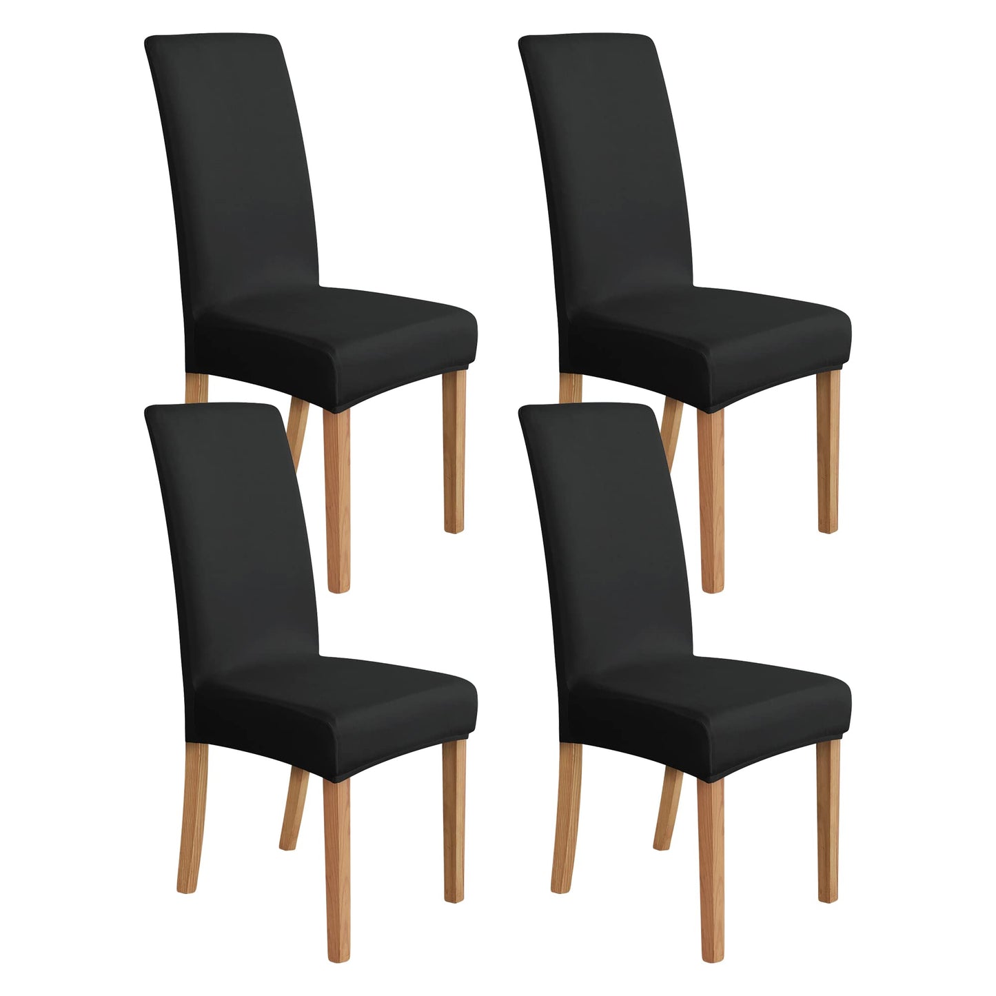 Amazon Basics Schonbezug für Esszimmerstühle, dehnbar, Dunkelgrau, 4 Stück