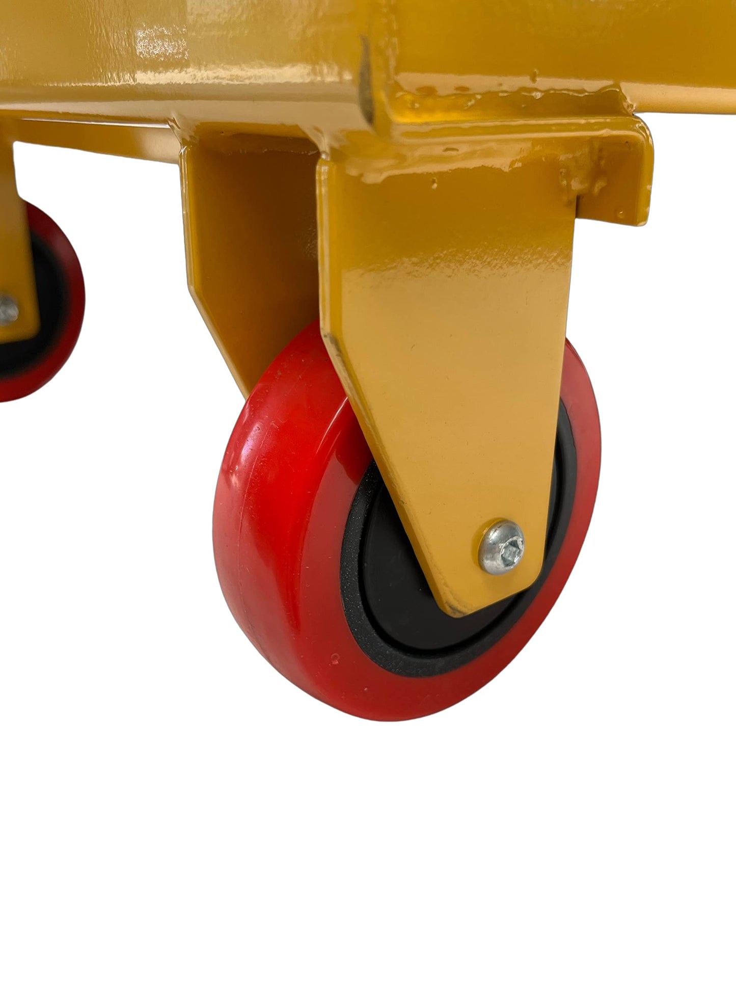 Kraftwelle 150 kg Traglast Hydraulik Scherenhubtisch mobiler Hubwagen Hubtischwagen Plattformwagen Hebebühne mit 4 Polyamid Rollen Gelb