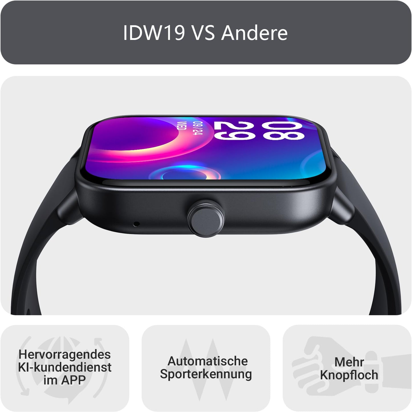 Gydom Smartwatch Herren mit Telefonfunktion Alexa Integriert 1.8" Damen Fitnessuhr 100+ Sportmodi, SpO2, Herzfrequenz, Stress, Schlafmonitor,100 Zifferblätter IP68 Wasserdicht für Android IOS