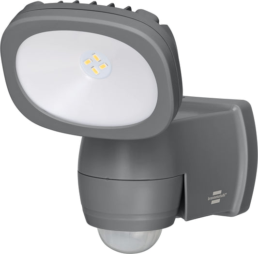Brennenstuhl Batterie LED Strahler LUFOS/Kabelloser LED Außen-Strahler mit Batterie und Bewegungsmelder (Fluter batteriebetrieben mit 4 hochwertigen Marken LEDs, 210 Lumen, für außen IP44)