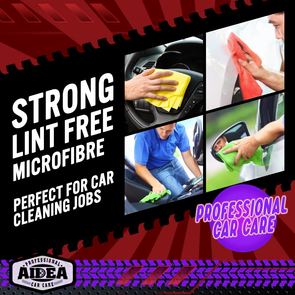 AIDEA Mikrofasertücher Mikrofaser Reinigungstücher 100 Pack, Allzweck Autotuch, fusselfrei, kratzfrei, saugfähige Microfasertücher für Autos, SUVs, Wohnmobile und Boote Geschenke, 30X30 cm