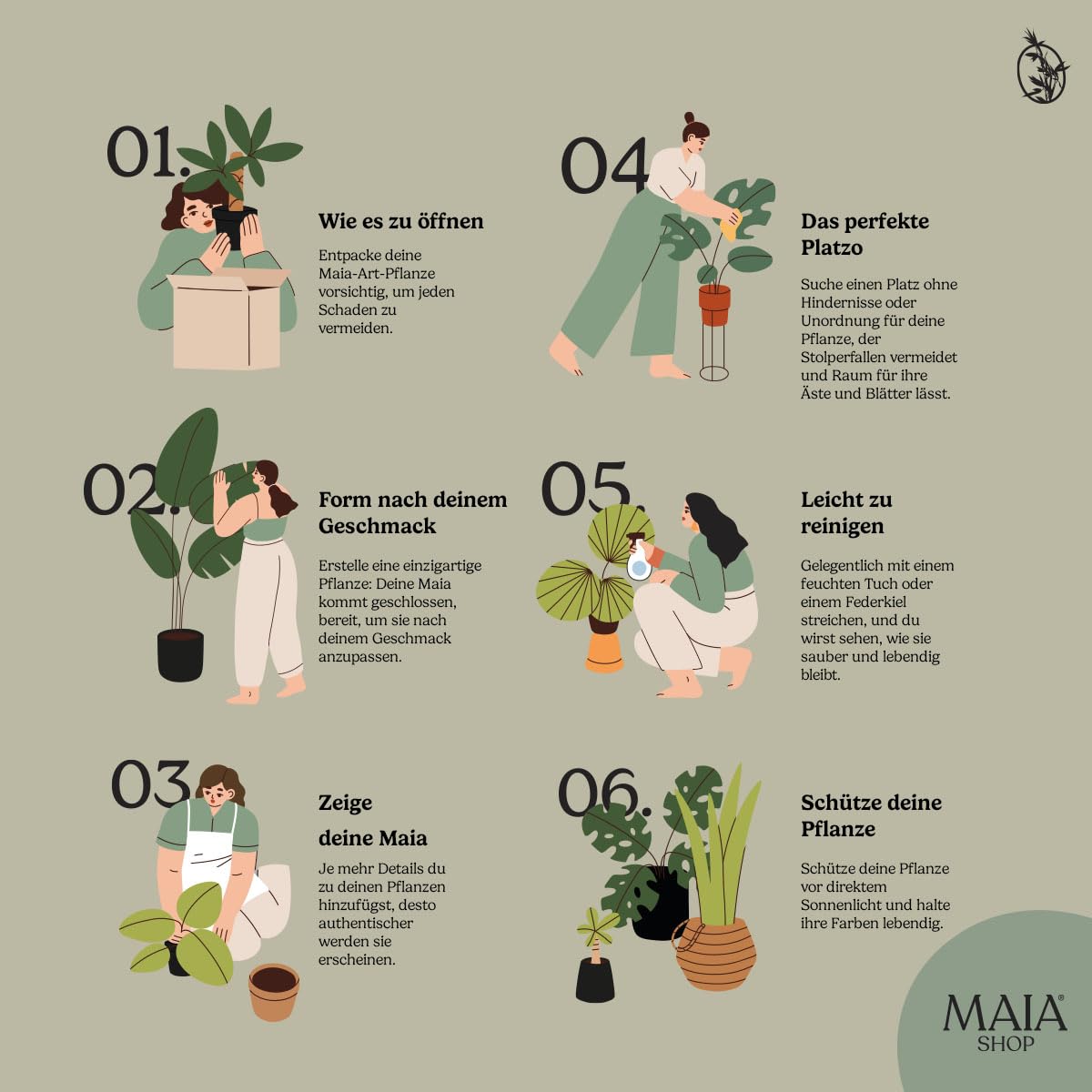 Maia Shop | Ficus | Kunstpflanzen | Künstlicher Baum | Maße: 105 x 70 cm | Künstliche Pflanzen | Fake Plant | Plastik Pflanze | Ficus Benjamini | Deko | Deko Wohnzimmer