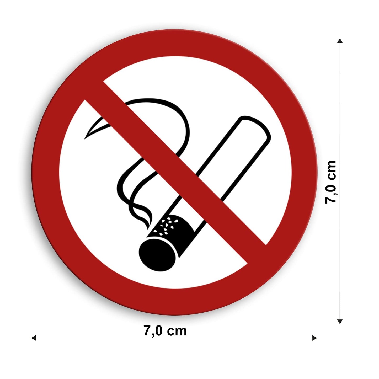 15 Stück Rauchen verboten Aufkleber Ø 7cm Sticker mit UV Schutz Warnzeichen für Außen-und Innenbereich Rauchverbot Schild