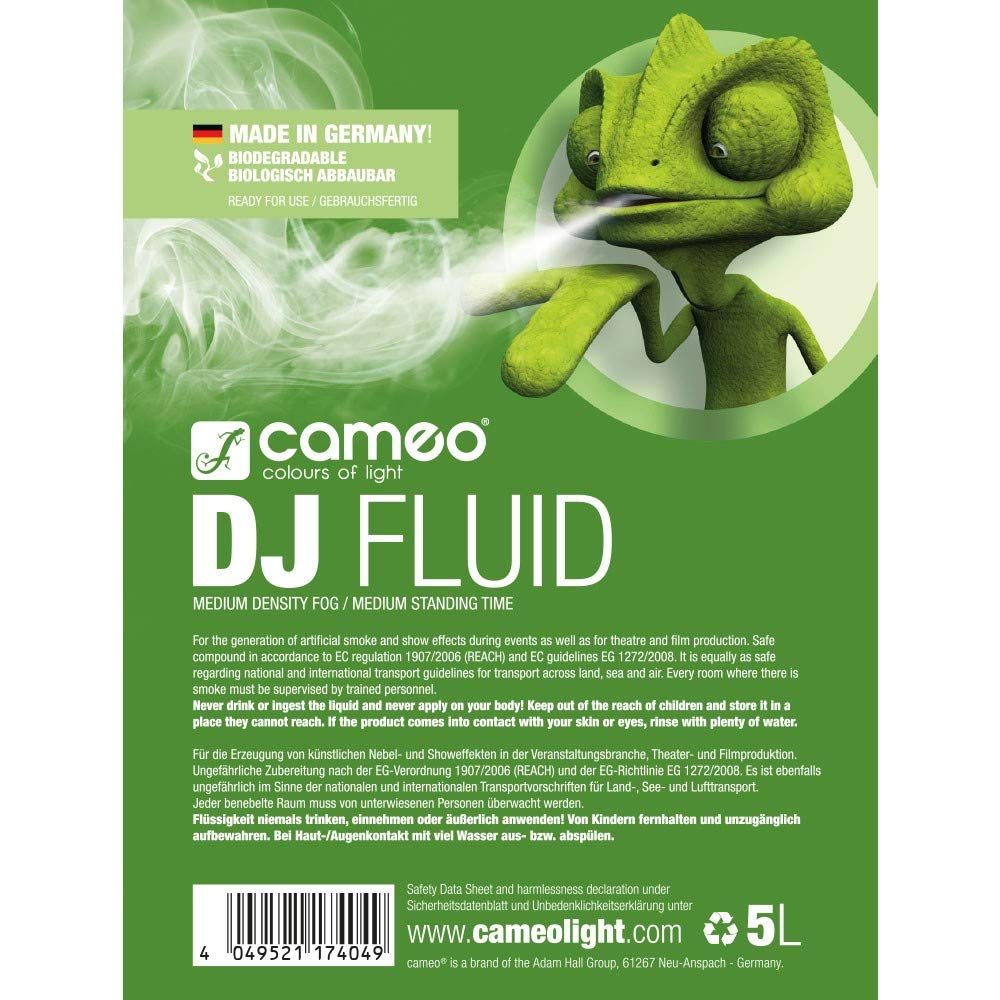 Cameo CLFDJ5L mittlerer Dichte/Standzeit DJ-Fluid für Nebelmaschine, 5L