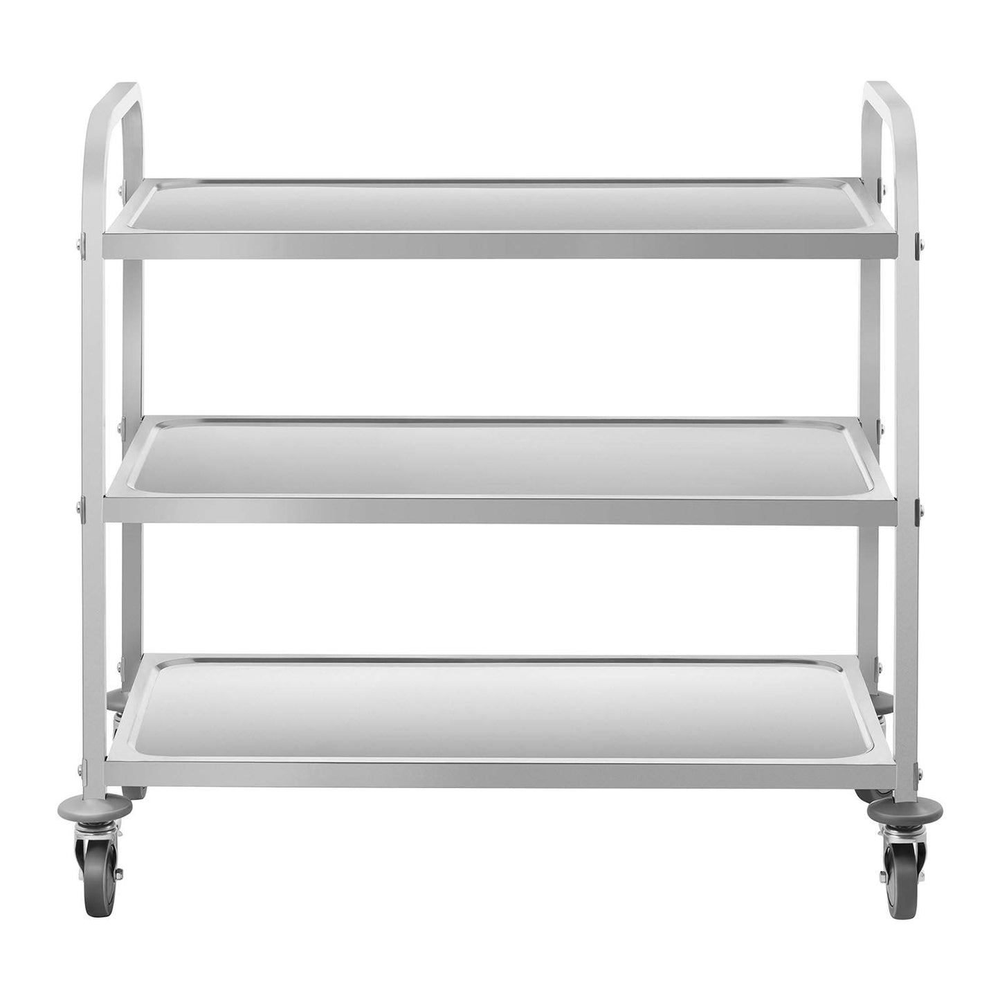 Royal Catering Servierwagen mit Rollen, 3 Tabletts RCSW 3 (101 x 55 x 96,5 cm, Tragkraft 480 kg, Dicke der Regale: 3 cm)