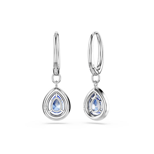 Swarovski Una Drop-Ohrhänger, Tropfenschliff, Blau, Rhodiniert
