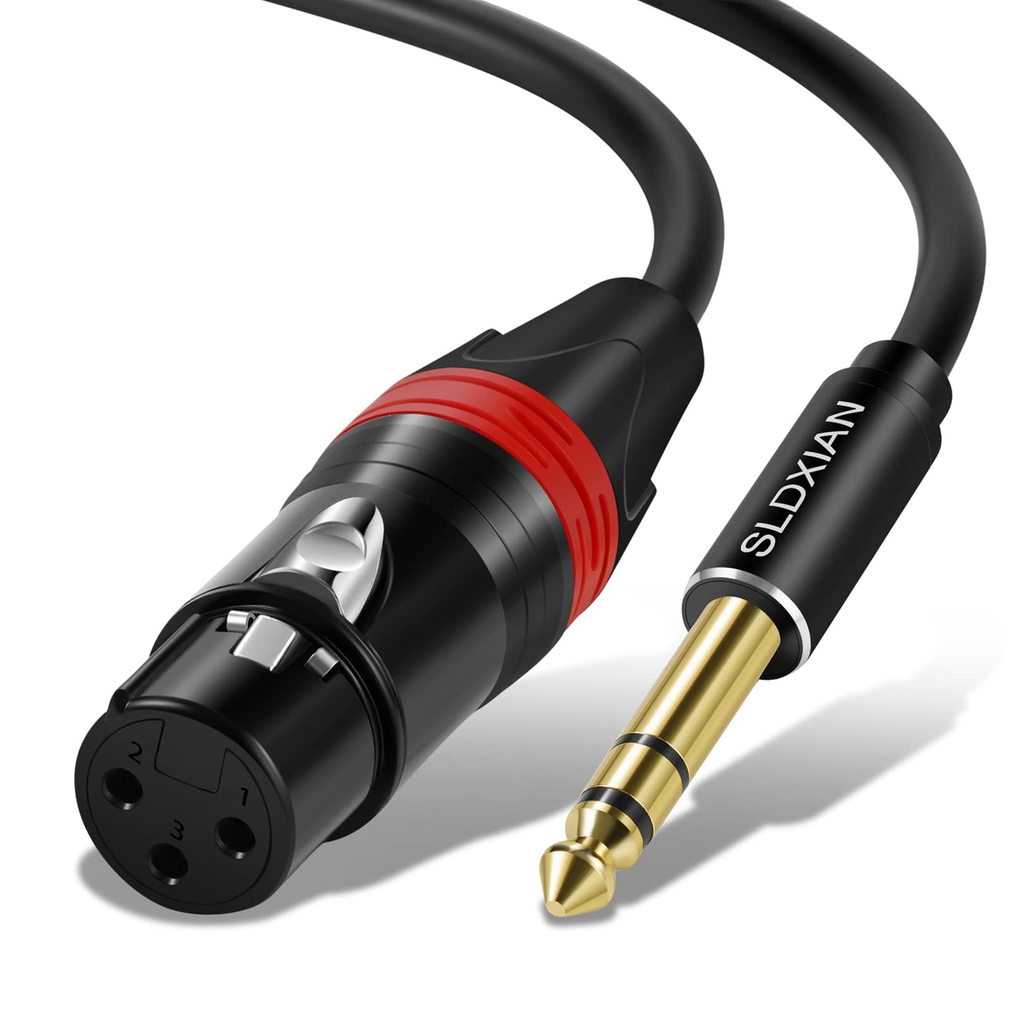 SLDXIAN 6,35mm TRS Klinke auf XLR Buchse Mikrofonkabel, 1/4 Zoll Klinke auf XLR Female Kabel (1M, Female)