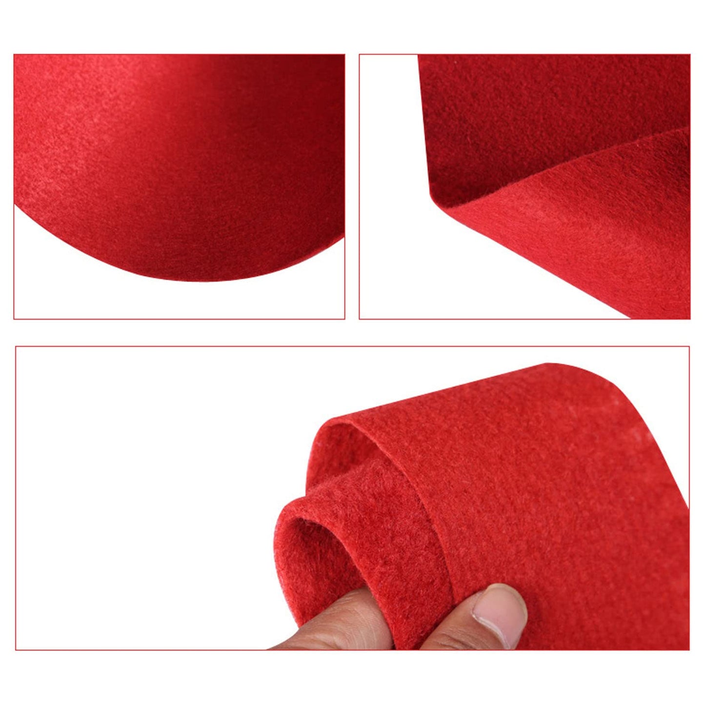 uyoyous Roter VIP-Teppich Hochzeitsteppich 10M Eventteppich Messeteppich 2mm Dicke Empfangsteppich Rot Party Hochzeits Lang Teppich Flur Gangläufer 10 x 1 M (L x B)