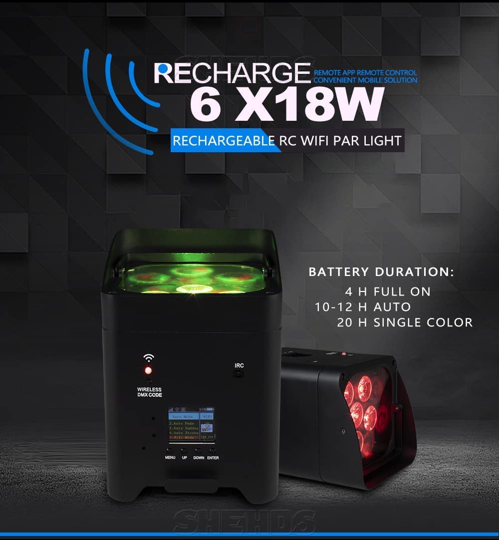 UKing 6 * 18W akku led par strahler wiederaufladbarer, RGBWA+UV disco licht Scheinwerfer Bühnenlicht mit mit Fernbedienung, unterstützt APP/2,4 GHz/DMX-Steuerung für DJ Party Hochzeiten
