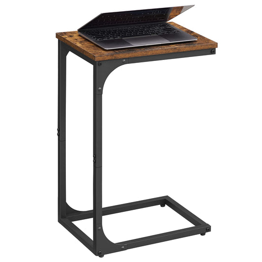 VASAGLE Beistelltisch, Sofa-Spitze, Nachttisch, TV-Platte, für Wohnzimmer, Schlafzimmer, industrieller Stil, Braun/Schwarz LET350B01