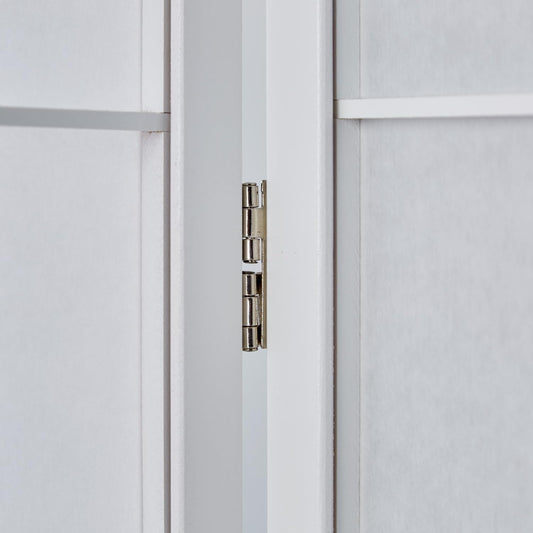 Homestyle4u 439, Paravent Raumteiler Innen 5 teilig Holz Weiß Trennwand Reispapier Höhe 175 cm