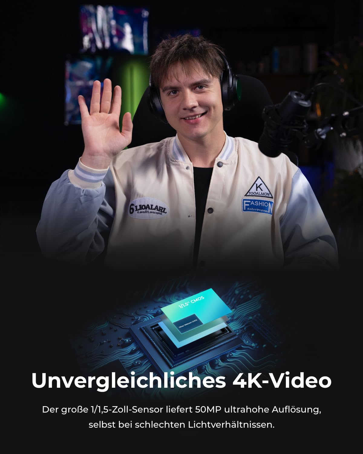 OBSBOT Tiny 2 - Webcam 4K mit KI-Tracking, Sprachsteuerung, Gestensteuerung, Autofokus, USB3.0, Mehreren Modi, PTZ Webcam für PC, Konferenzen, Streaming, Videotelefonate, Zoom.