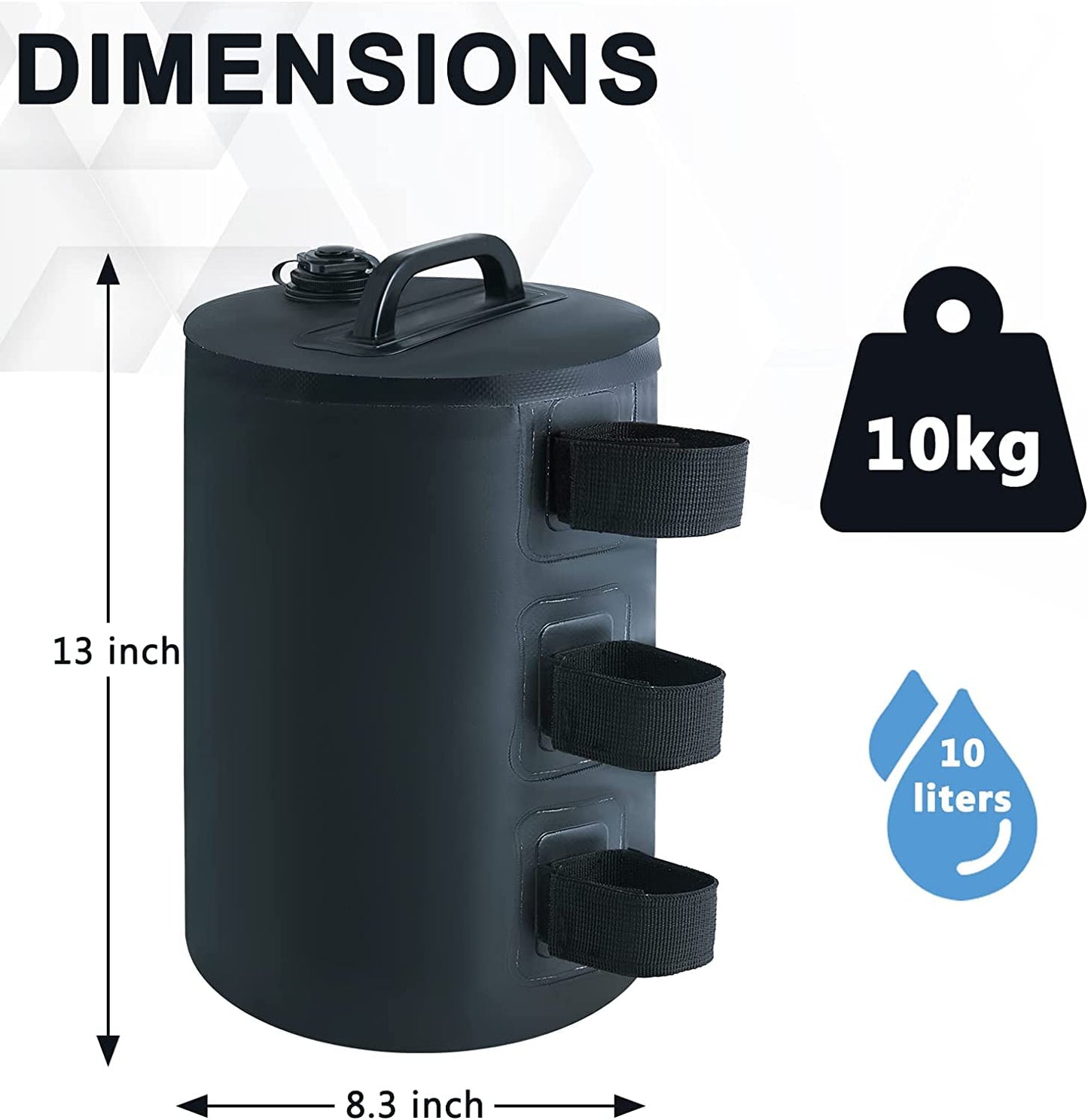 Pavillon 4er Set Standfuß Sandsäcke Pavillonstandfüße, mit Wasser befüllbar,Gewichte für Pavillons Gartenzelte Festzelte,Schwarz