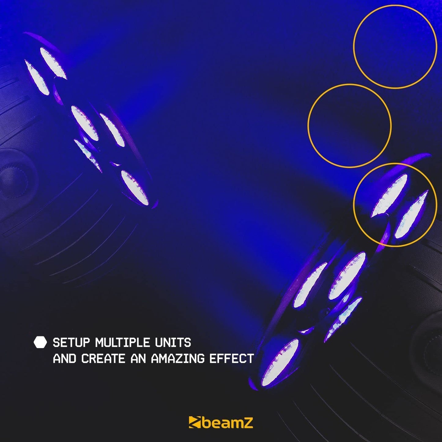 BeamZ PLP10 Akku LED PAR mit 6 LEDs 2 Watt - 4 Stück RGB LED PAR Scheinwerfer Stroboskop, Auto- und Soundmodus, Fernbedienung, Discolicht Partylicht Spotlight, Bühnenbeleuchtung, Effektstrahler