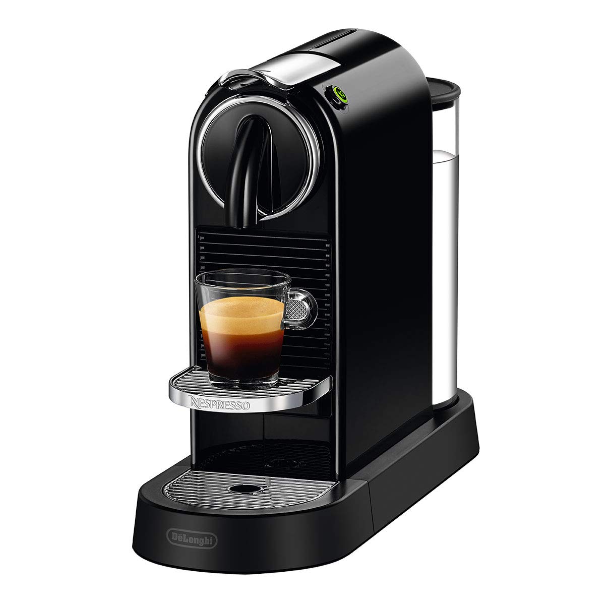 Nespresso De'Longhi EN167.B Citiz Kaffeekapselmaschine, mit Hochdruckpumpe, 1260W, 1liter,37.4 x 11.9 x 25.5 cm, Schwarz