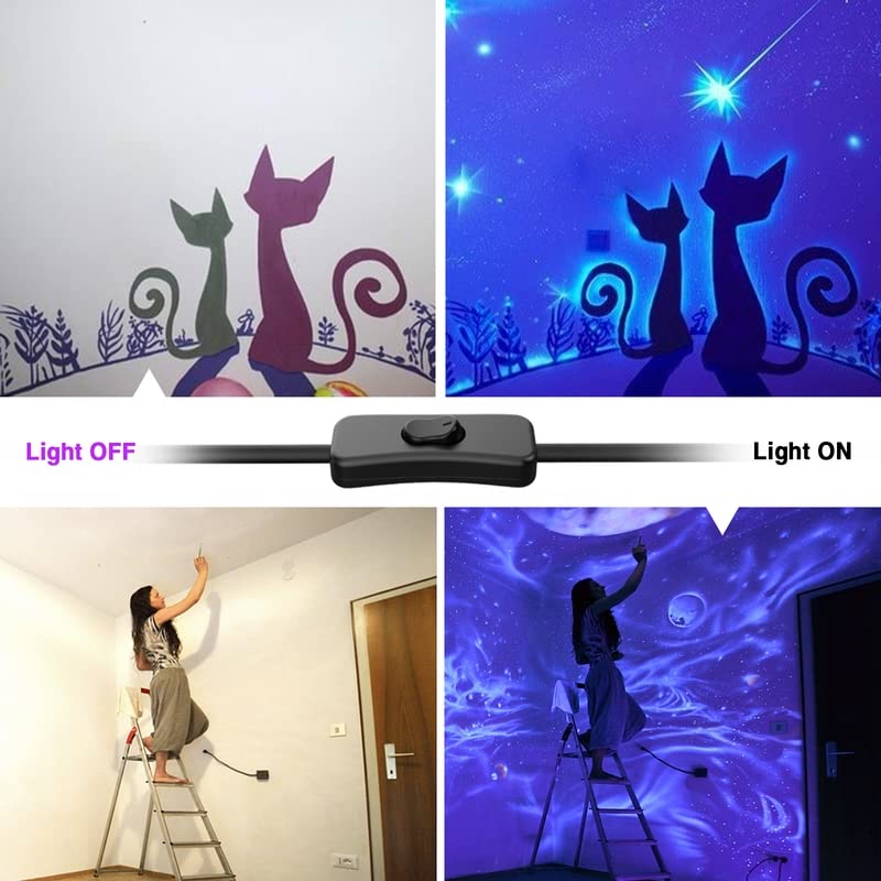 Onforu 27W LED Schwarzlicht, UV Bar Schwarzlichtlampe mit Stecker, IP66 Wasserdicht UV Strahler Außen, Fluoreszenz Schwarzlicht Strahler mit 60 LEDs, UV Licht Röhre mit Schalter für Party, Deko