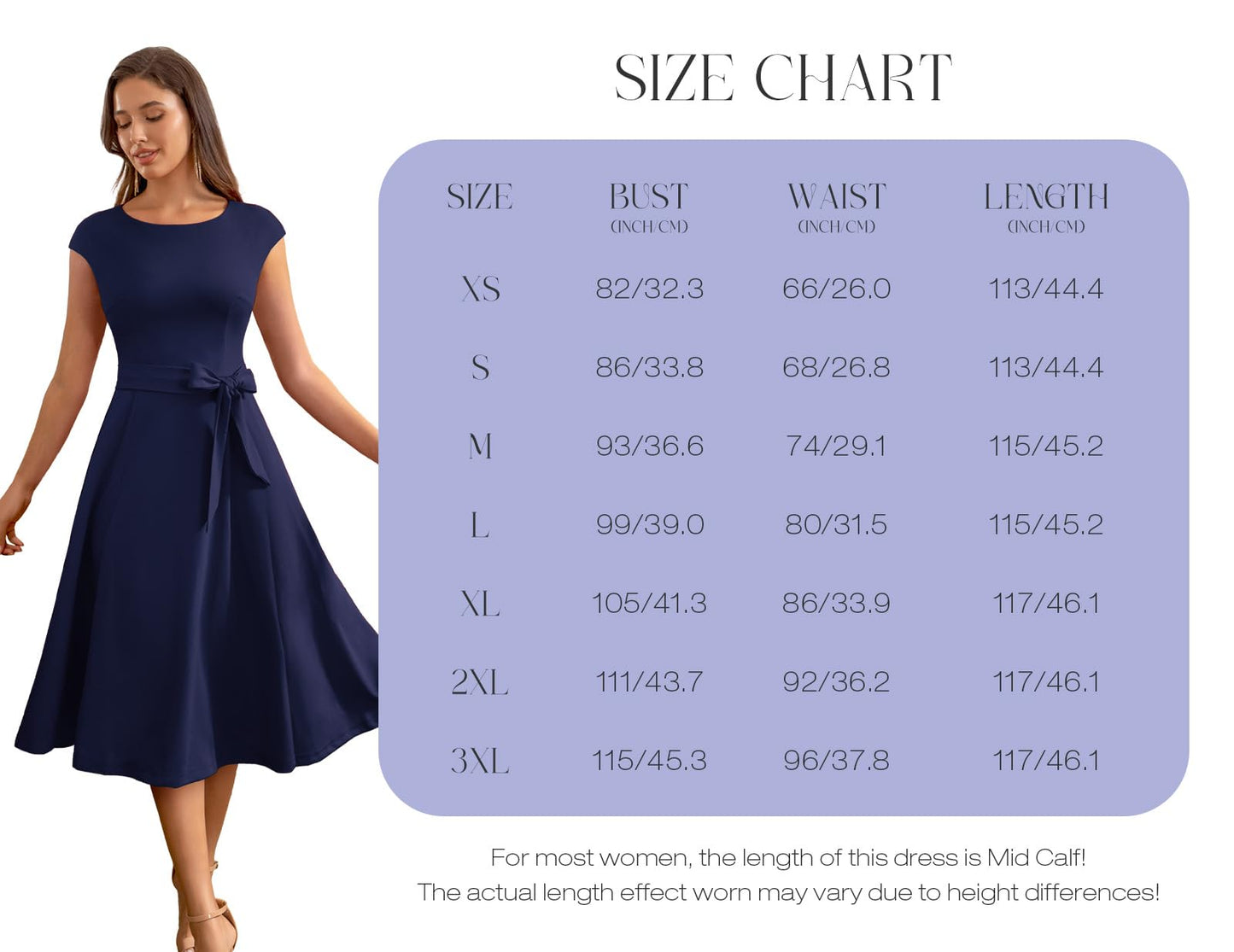 DRESSTELLS Damen Abendkleider elegant für Hochzeitleid Cape Arm Brautmutterkleider 1950er Vintage RetroCocktailkleid Navy S