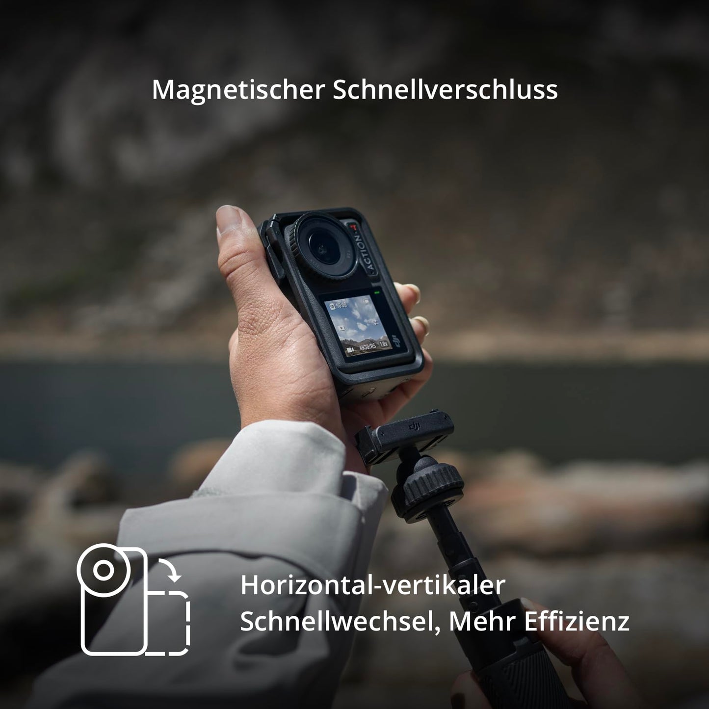 DJI Osmo Action 4 Standard-Combo – 4K/120fps wasserdichte Action-Kamera mit einem 1/1,3-Zoll-Sensor, atemberaubende Low-Light-Aufnahmen, 10-Bit- und D-Log M-Farbleistung, langlebiger 1.770 mAh-Akku