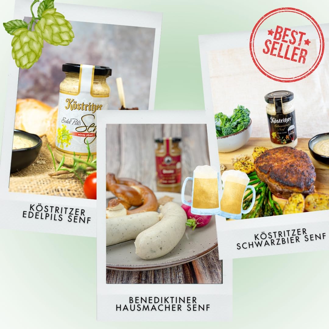 Altenburger Original Bierkiste - drei mit Bier verfeinerte Senfsorten als Geschenk-Set (3-teilig), Geschenkbox für Männer und Frauen