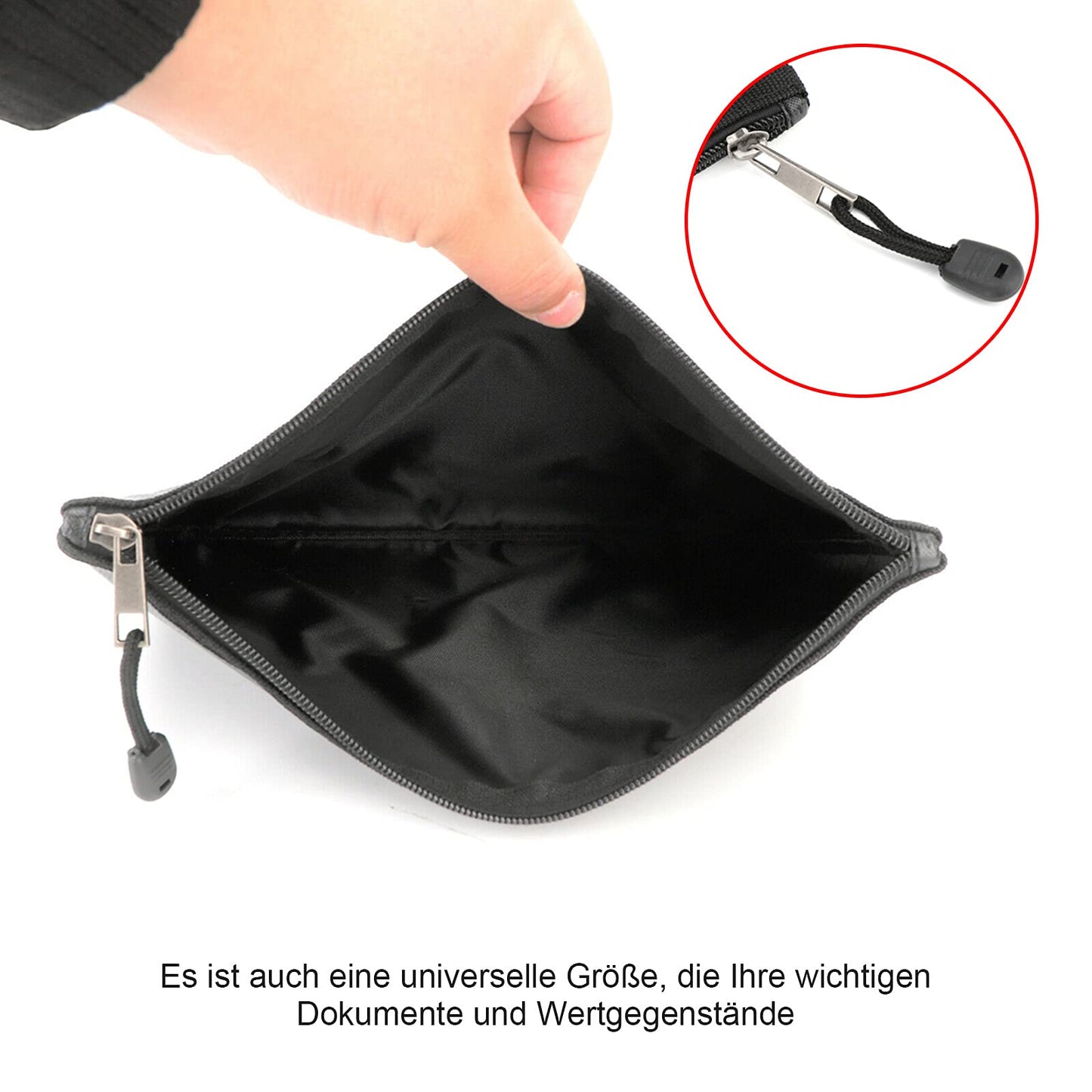 2 Stück Feuerfeste Dokumententasche 34x25cm,Wasserdichte Feuerbeständige Tasche,Tresor Feuerfest Geldscheine Aufbewahrung, Große Kapazität Aktentasche Für Dokumente/Geld/Passport/Bankdatei Und Bargeld