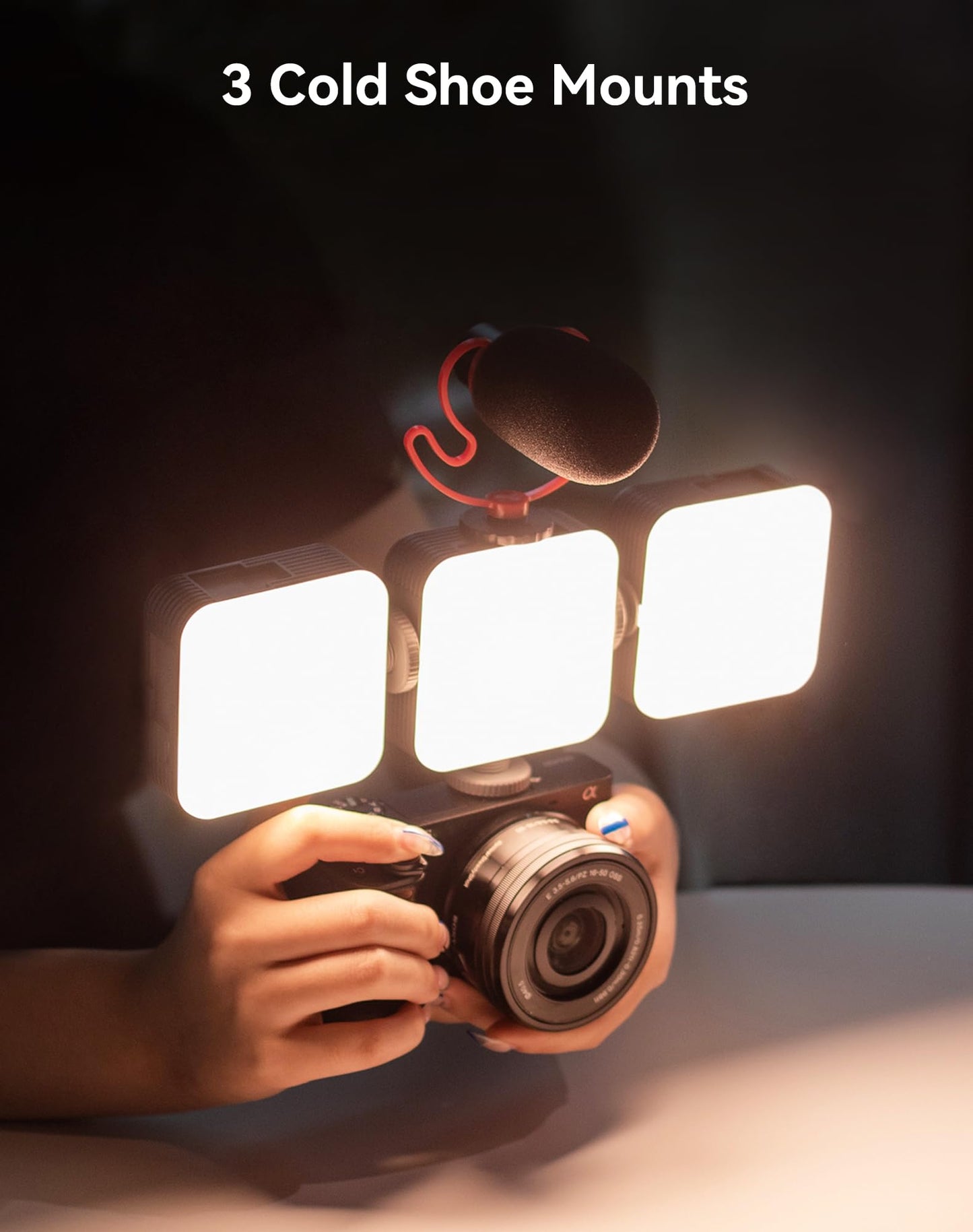 SMALLRIG P96 Mini LED Videoleuchte, 96 LED-Perlen mit Inbegriffen Cold Shoe, 1100Lux@0,3m, 103g, Tragbare Kamera Licht mit 2200mAh-Akku, 2700K–6500K, CRI 95+, Innovative Drehtellersteuerung - 3286B